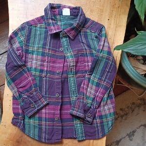 GAP Kids Plaid Shirt - Purple and Green